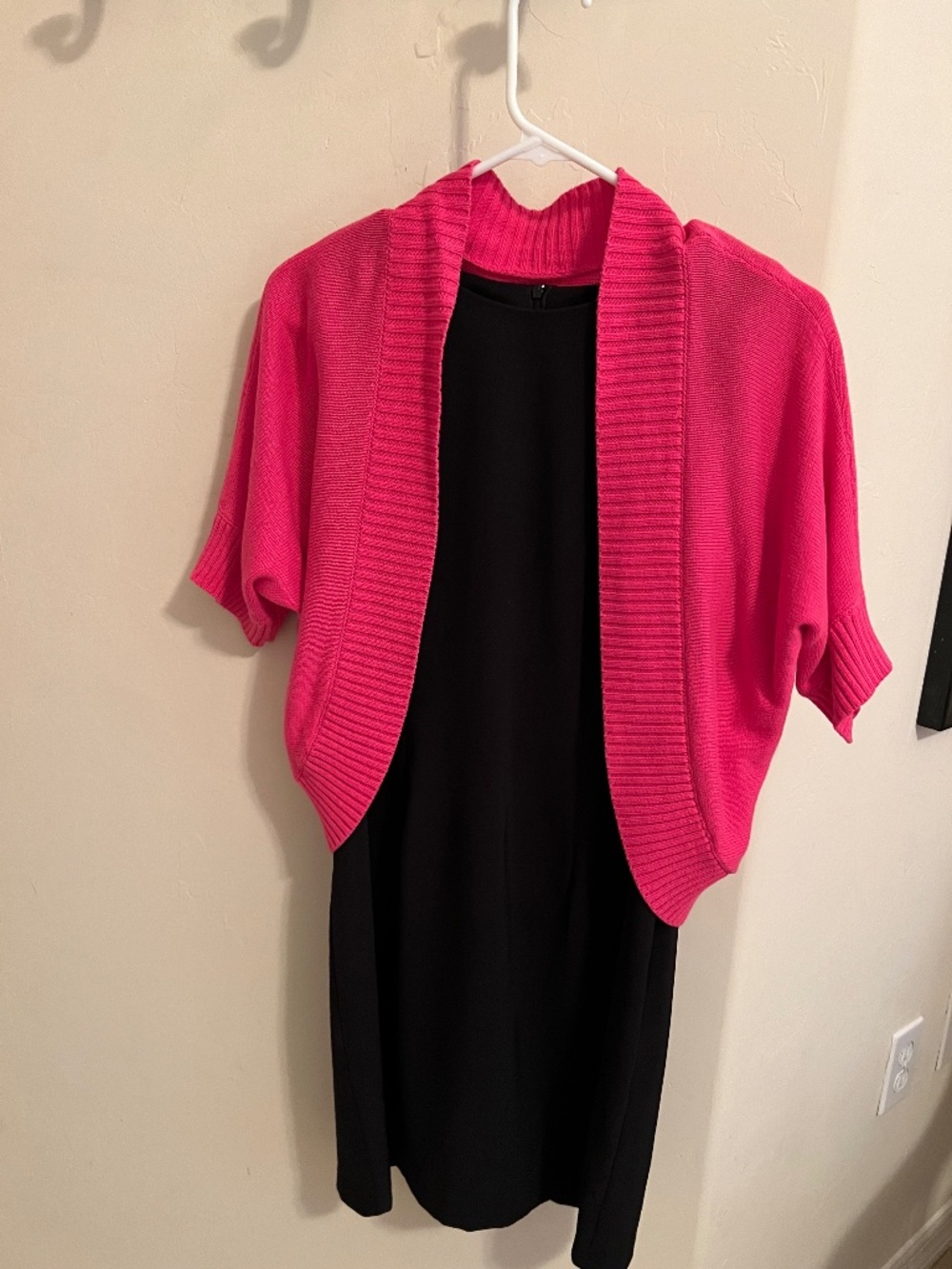 Little Black Sleeveless  Dress With Pink Shrug “In Studio”   Brand Dress